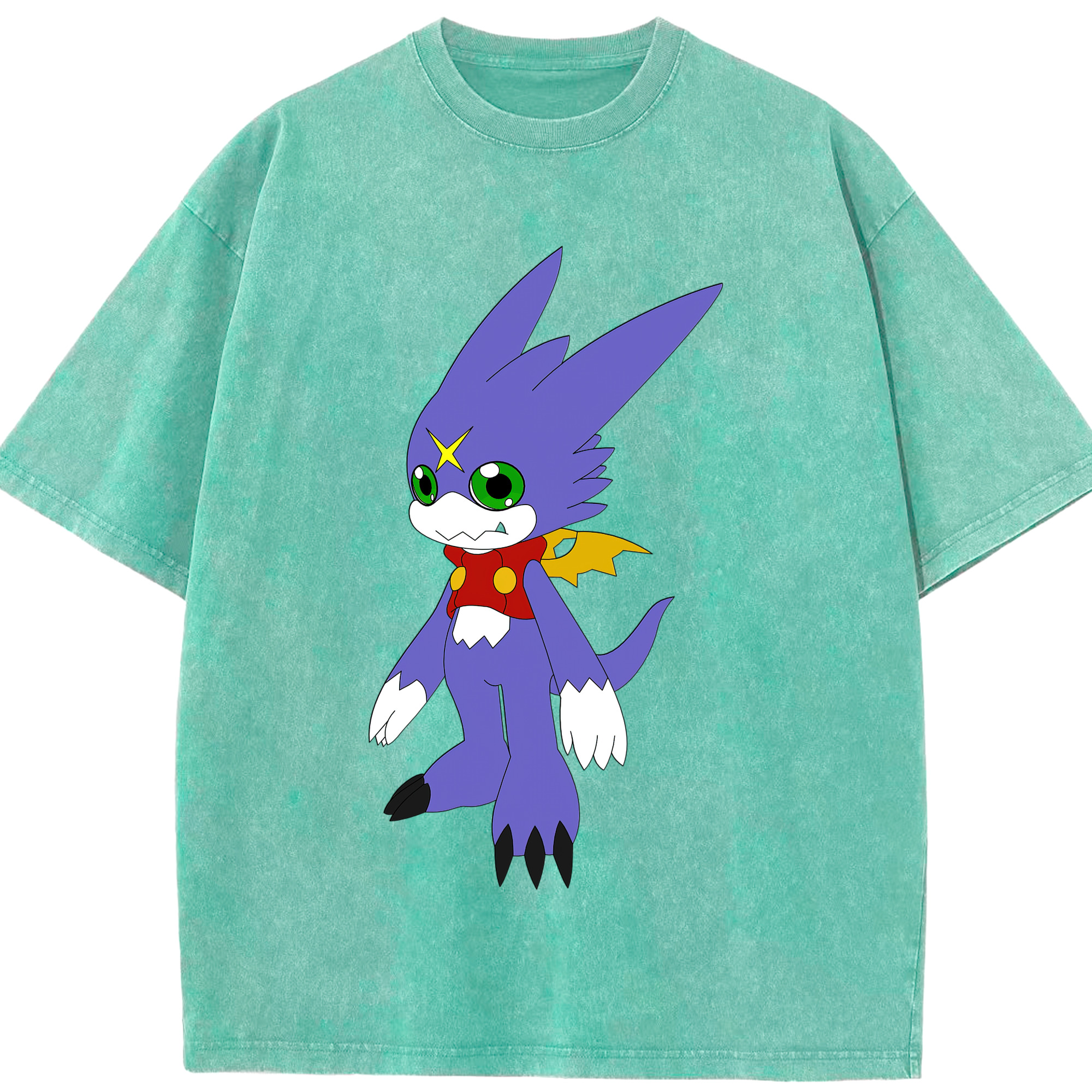 （画像用） Digimon デジタルモンスター/デジモン 綿100% ヴィンテージ風 半袖Tシャツ（フロントプリント）